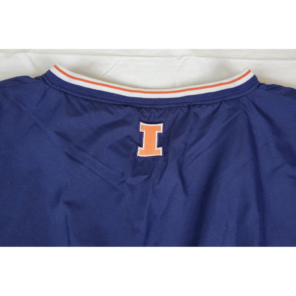 Pro Player Illinois Fighting Illini V-Neck Windbreaker Navy Blue 2XL Pullover - Picture 6 of 8